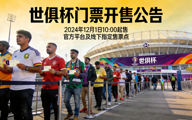 世俱杯门票开售公告配图 球场入口处球迷排队入场的画面